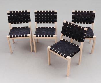 STOLAR, 4 st, modell 611, Alvar Aalto, Artek, 1900-talets andra hälft.