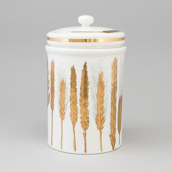 FORNASETTI, burk med lock, flintgods, Milano, Italien.