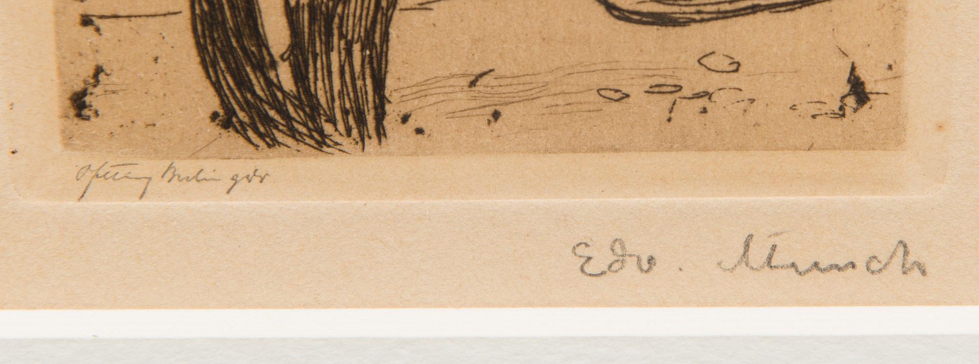 EDVARD MUNCH,  LANDSKAP MED BÅT.