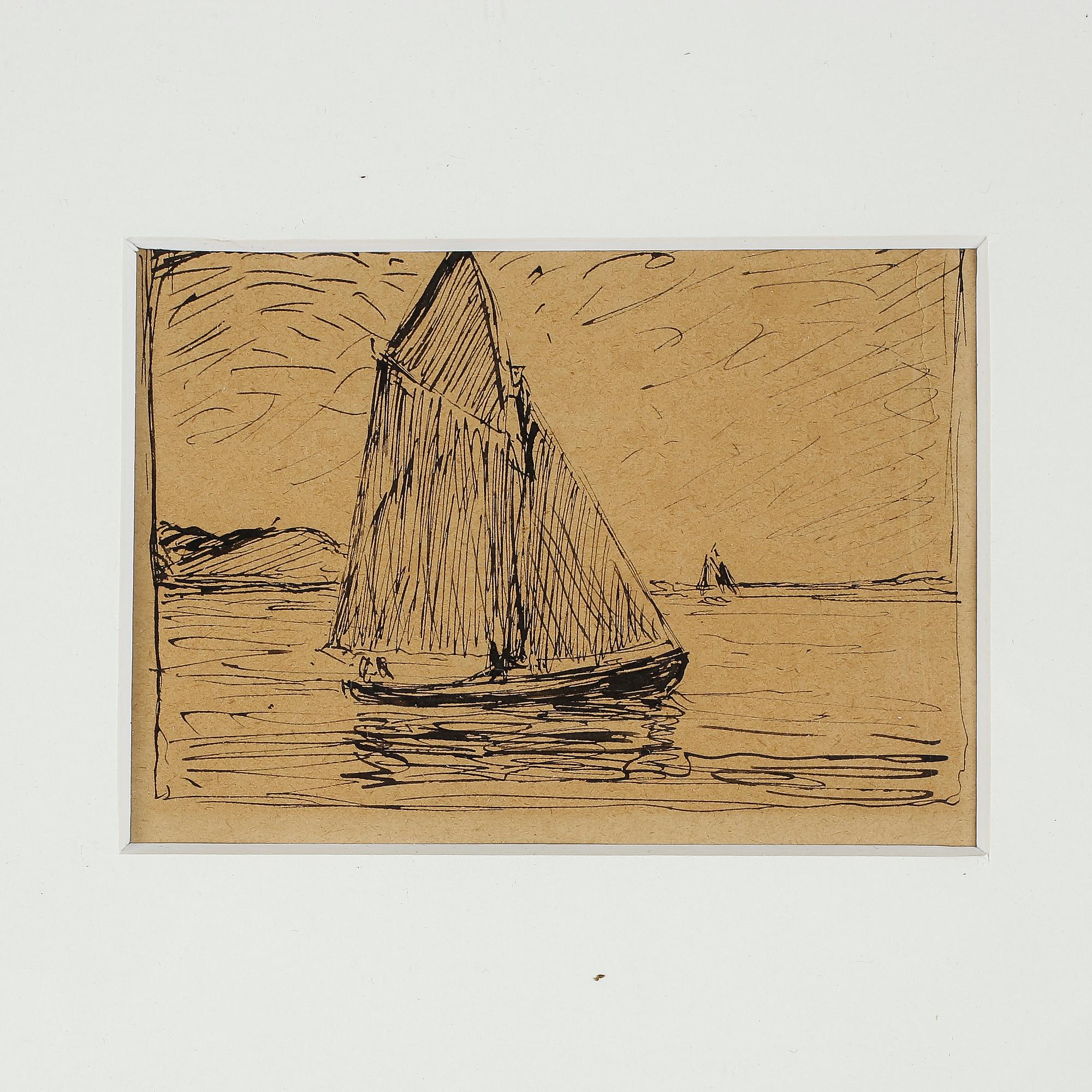 KARL NORDSTRÖM,  3 st samramade, svart tusch på papper, en signerad ”K. Nordström”.