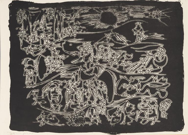 Asger Jorn, Folder with 7 lithographs from: "8 Lithographs".
