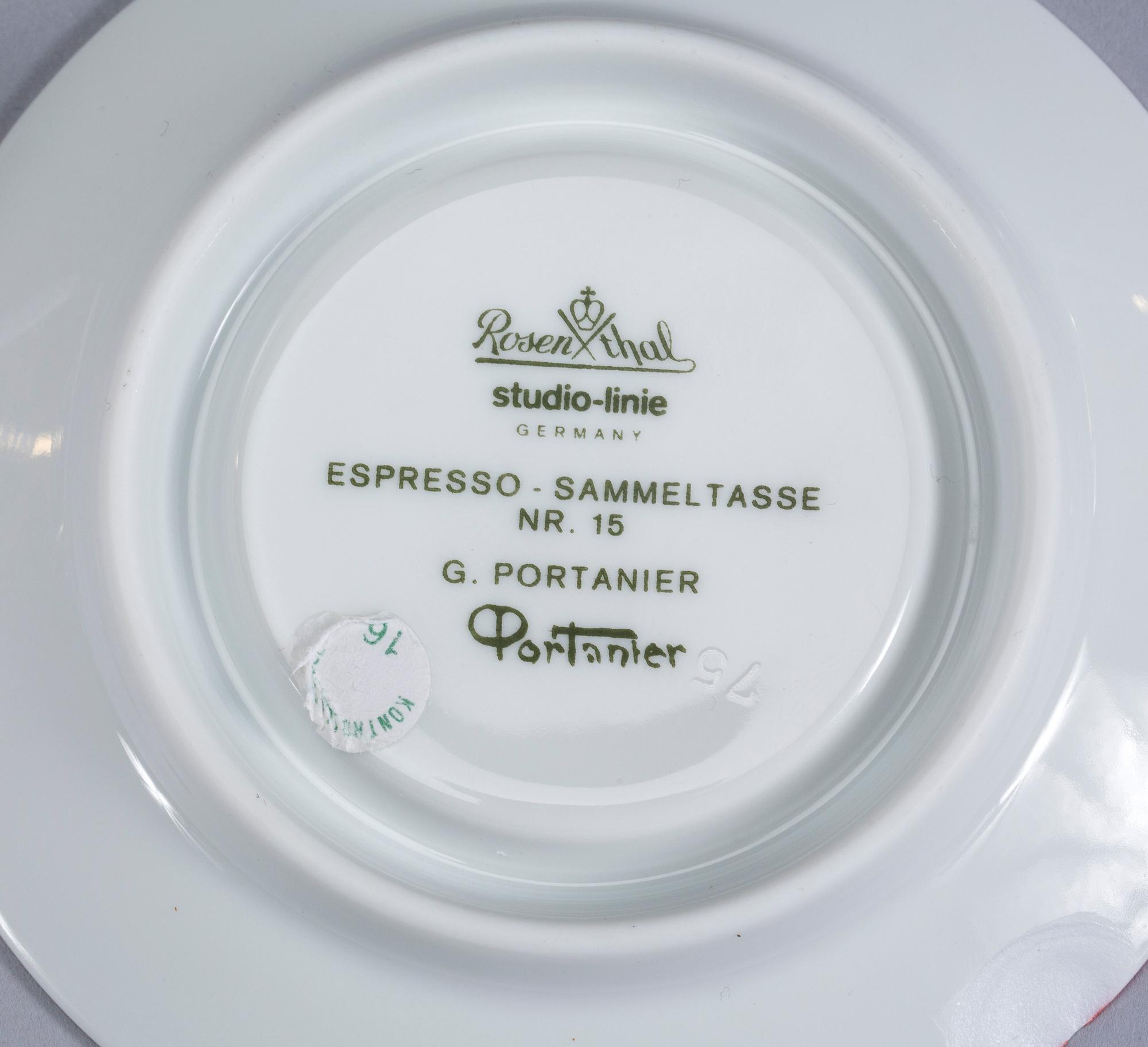 MOCCAKOPPAR, 7(8) st, porslin, Rosenthal, 1900-talets slut.