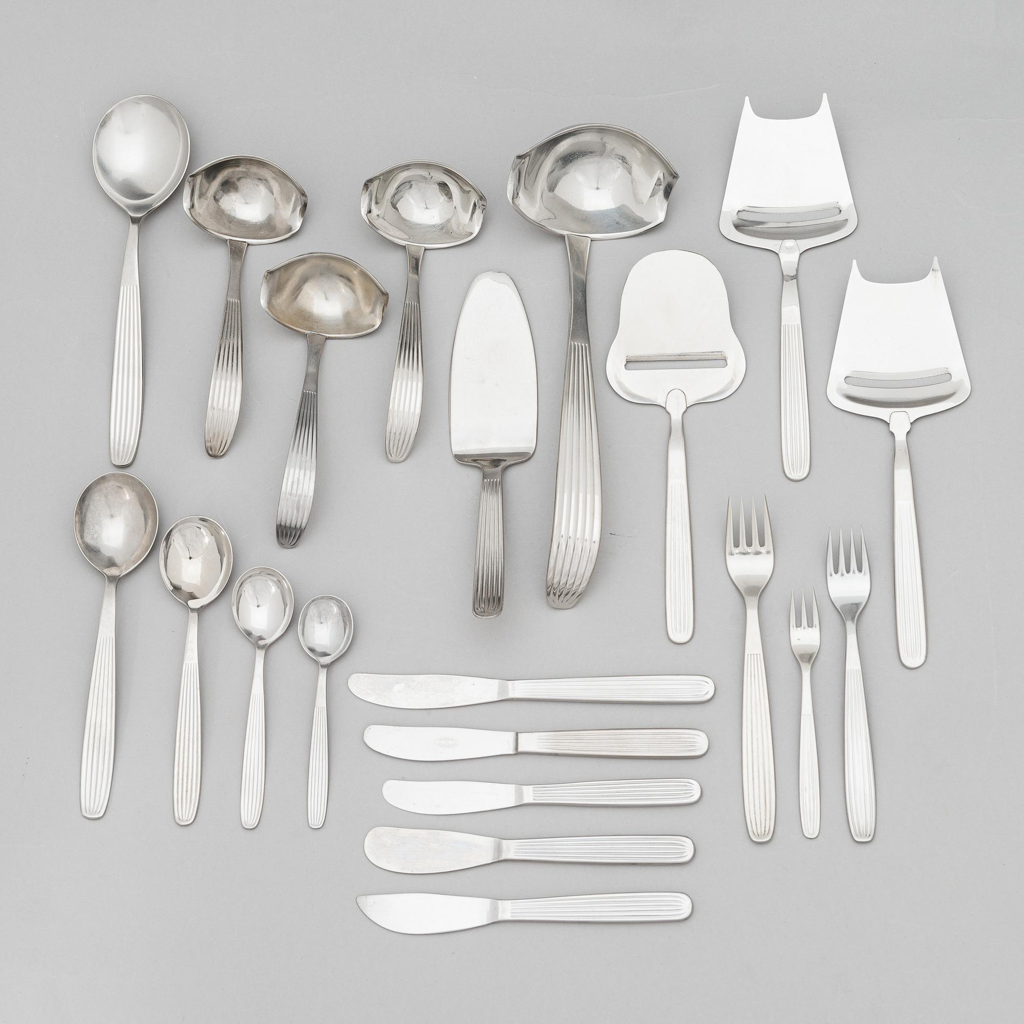 Kaj Franck, bestickserie, 220 st, rostfritt stål, "Scandia", Hackman Sorsakoski. Formgiven 1952.