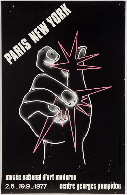 Five exhibition posters from Paris and New York during the 1970s.