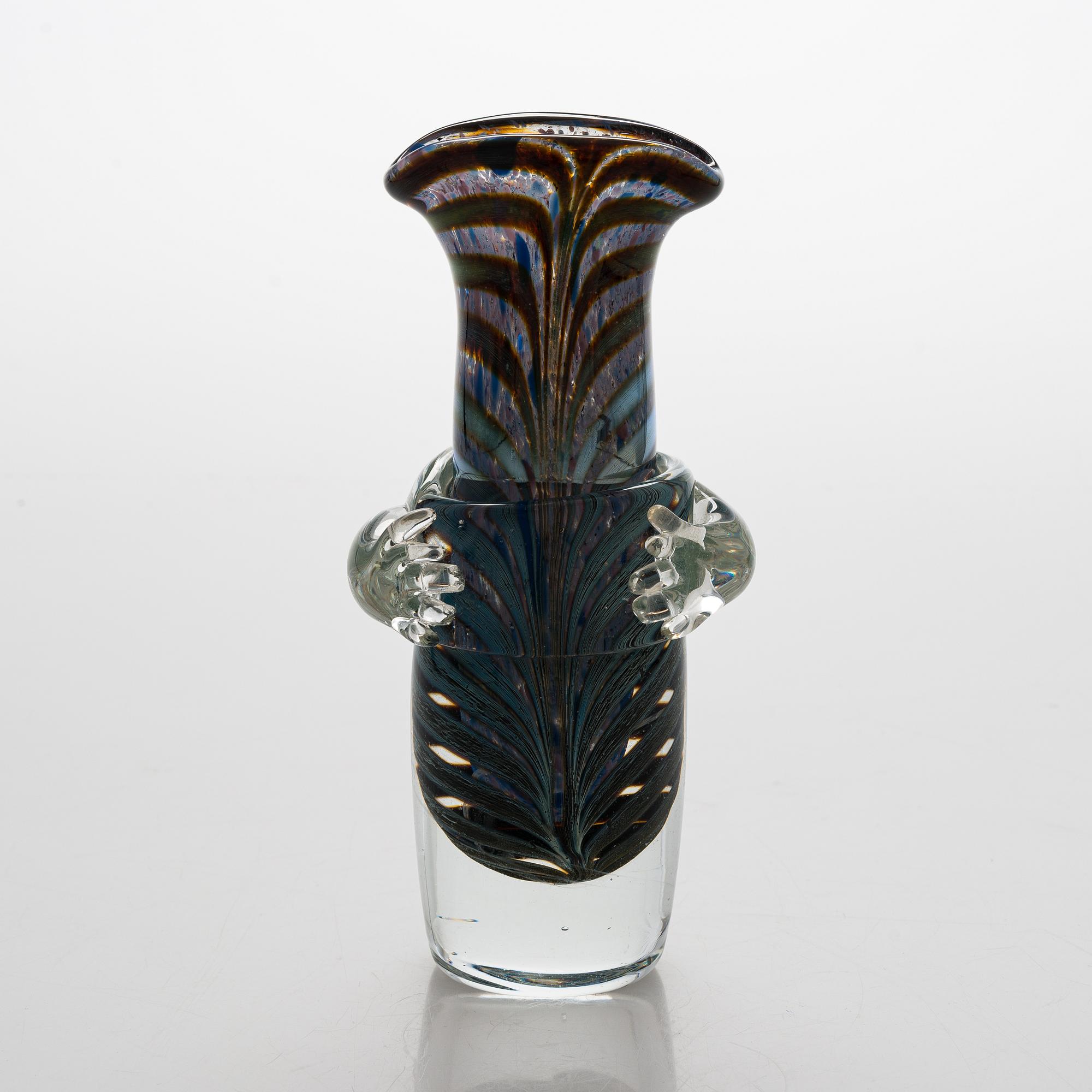 Björn Weckström, a glass caraf, signed Björn Weckström Nuutajärvi Notsjö -77.