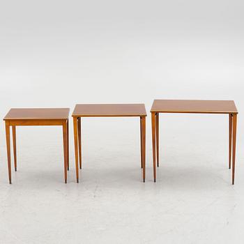 A 3-piece nesting table, SMI, Kvillsfors Möbler, Kvillsfors, second half of the 20th Century.