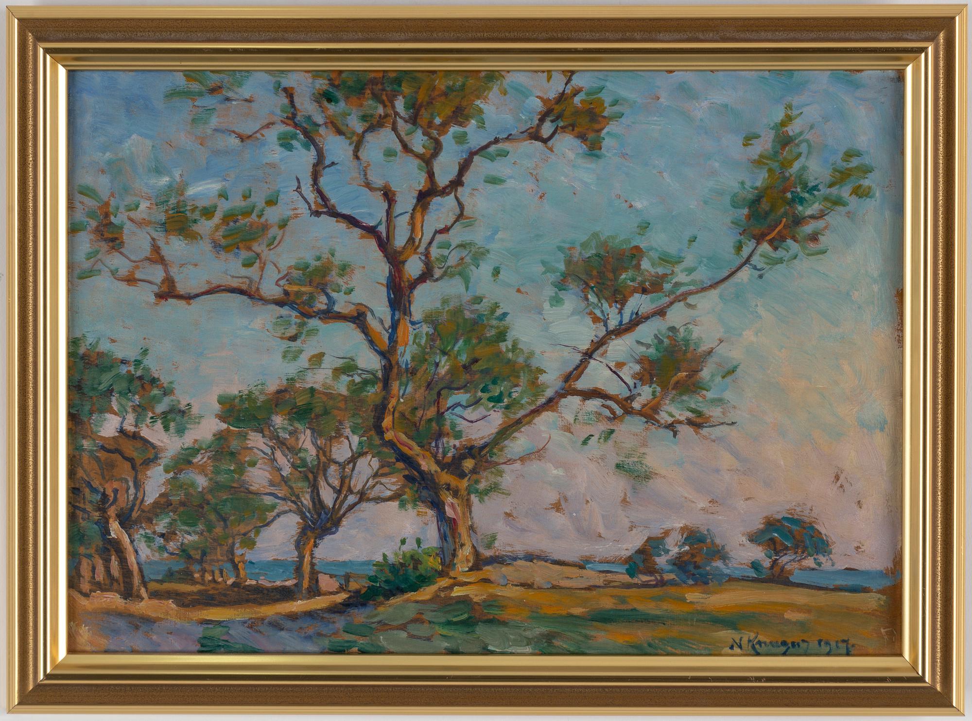 NILS KREUGER, oil on board, signed N Krueger and dated 1917.