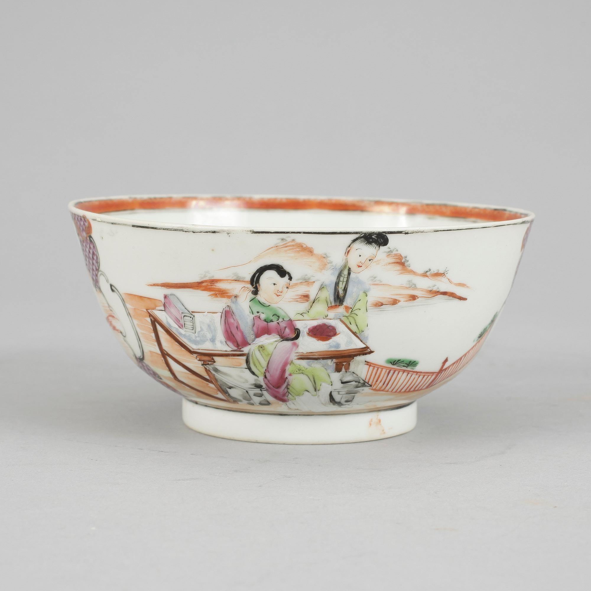 SKÅL, mandarinporslin, Kina, Qingdynastin, Qianlong (1736-1795).