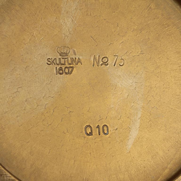 LJUSSTAKAR, mässing samt sten, "no 75", Skultuna, 1900-talets andra hälft.