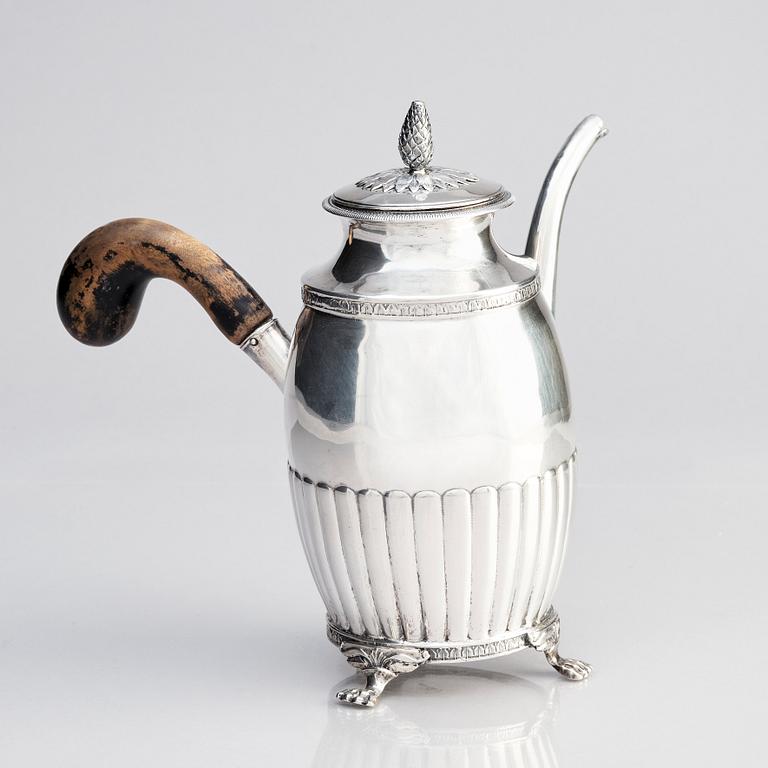 A Swedish silver coffee-pot, mark of Carl Magnus Ryberg, Stockholm 1828.