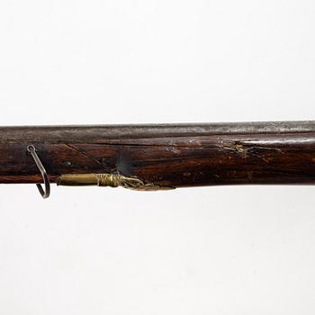 Percussion gun, converted from flintlock, Sweden, 18th century.