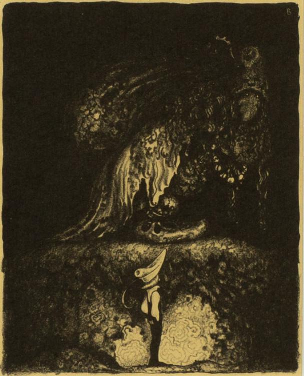 John Bauer, lithograph, from "Troll", 1915. Signed B in the print.