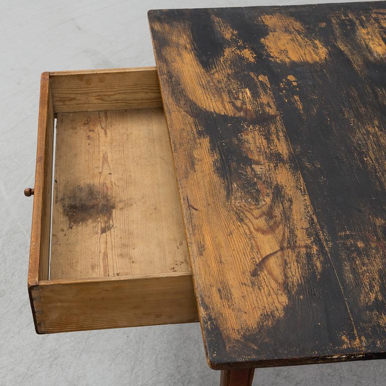 A painted Gustavian table, first half of the 19th Century.
