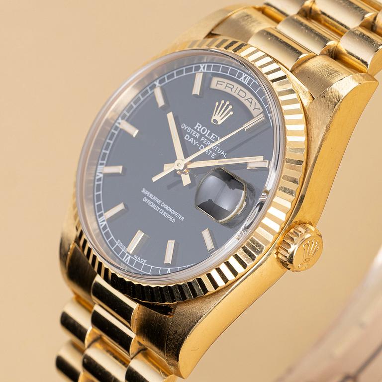 Rolex, Day-Date, "Black & Champagne Dial", ca 1998.