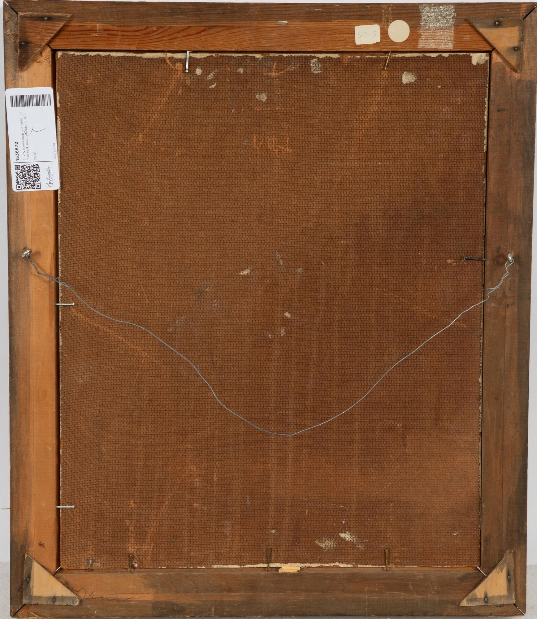 Erik Wessel-Fougstedt, Stilleben med hatt, pipa och tidning.