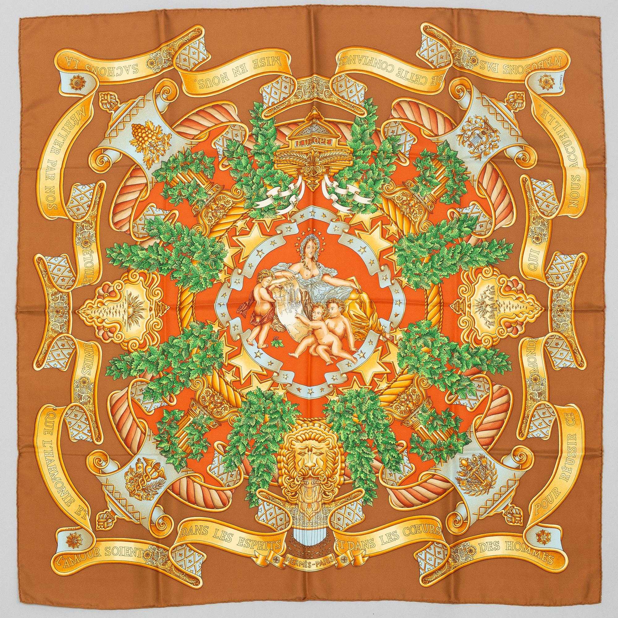 Hermès, scarf, "Europe".