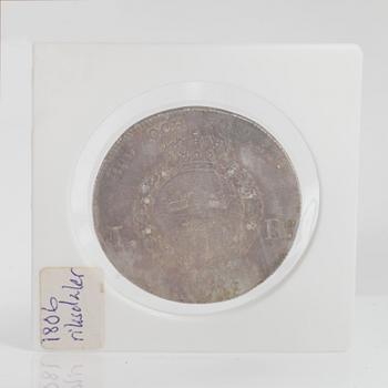 MYNT, 1 riksdaler, Gustav IV Adolf, 1806. Vikt ca 29 gram.