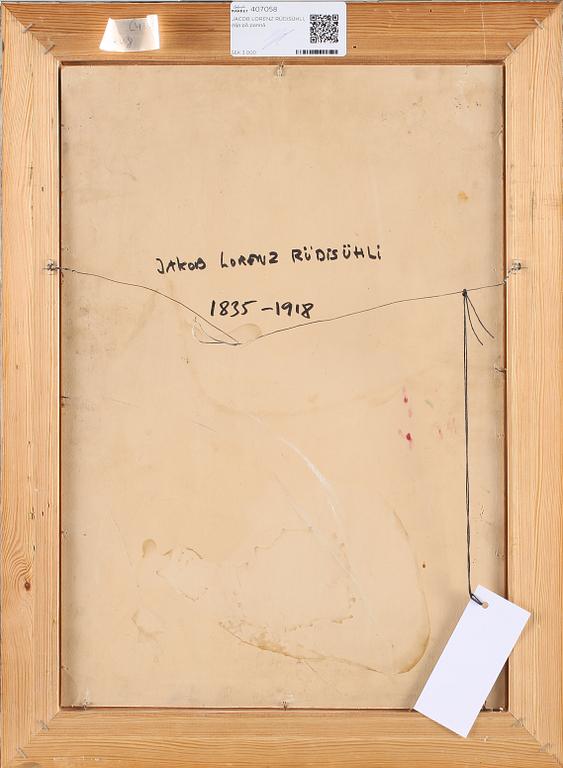 JACOB LORENZ RÜDISÜHLI, olja på pannå, signerad och daterad 1903.