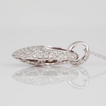 A brilliant-cut diamond pendant with chain. Total carat weight circa 3.50cts.