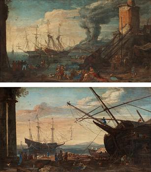 831. Adriaen van der Cabel, Harbour scenes from Naples (2).