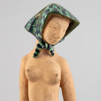 Helge Christoffersen, an earthenware figure of a woman, 1950's.