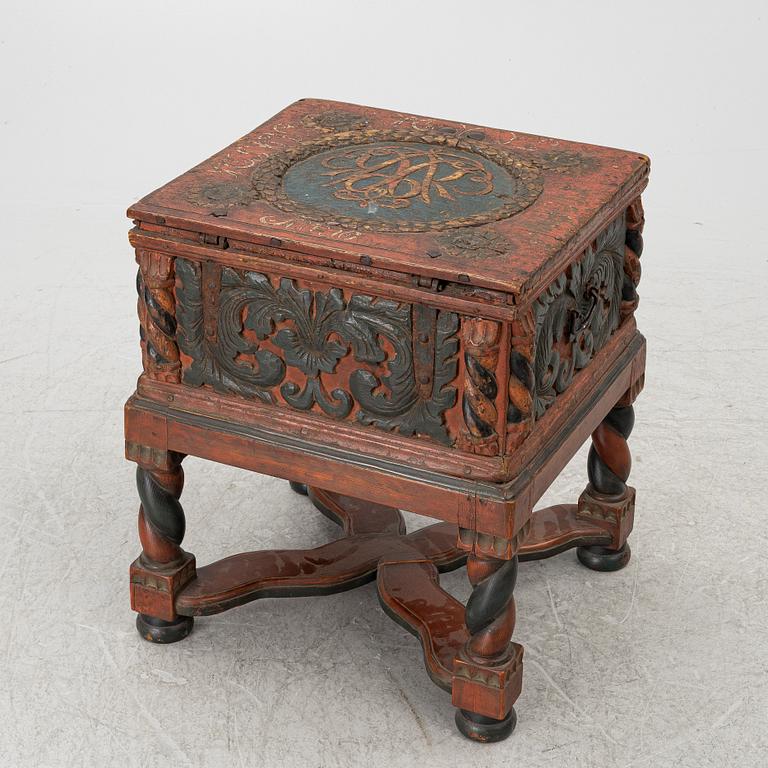 Barock, A chest, 18th century, on a later stand.