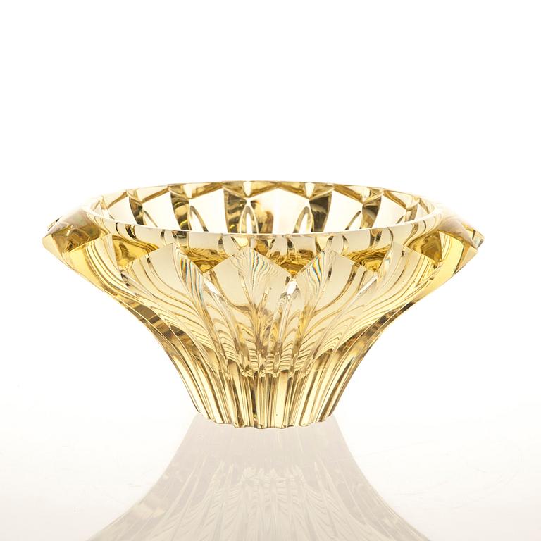 SKÅL, glas, "Kronblad", signerad Aimo Okkolin Riihimäen Lasi Oy.