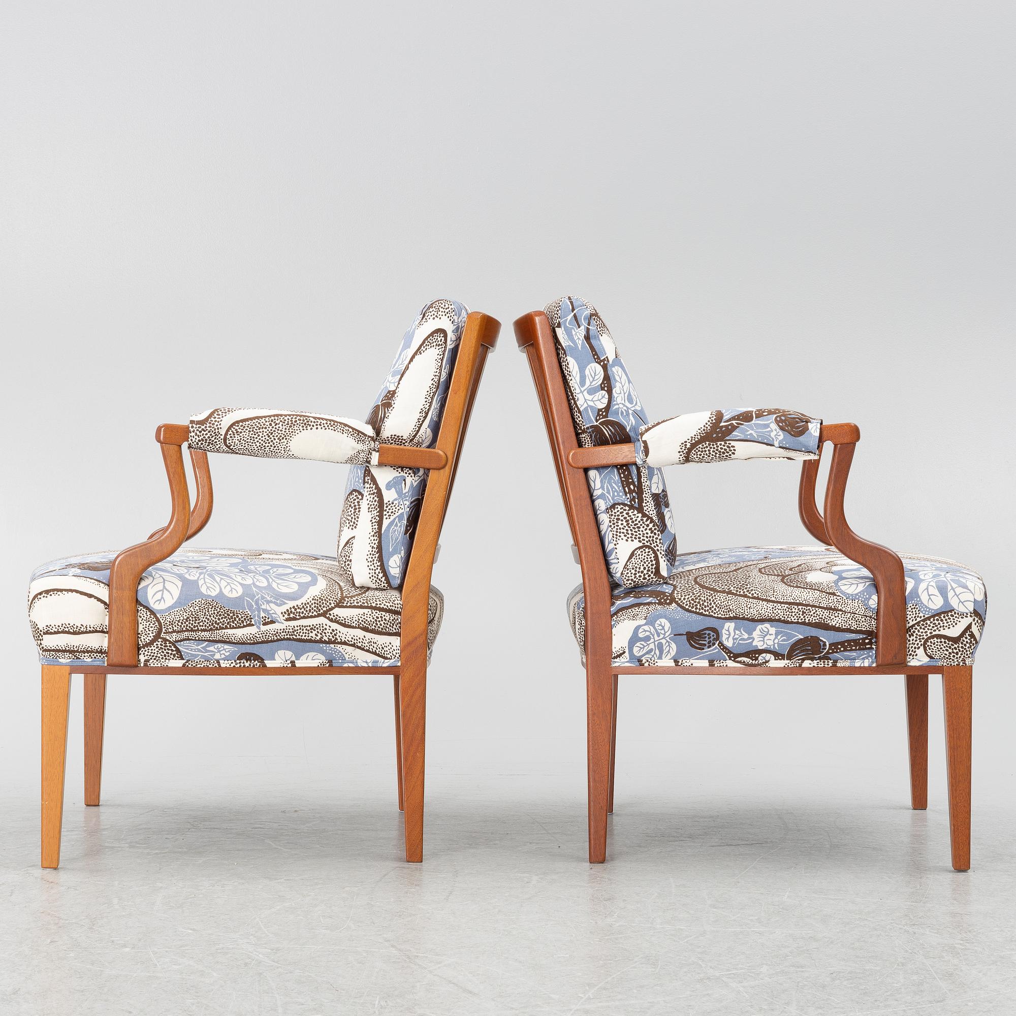 Josef Frank, armchairs, a pair, model 969, Svenskt Tenn.