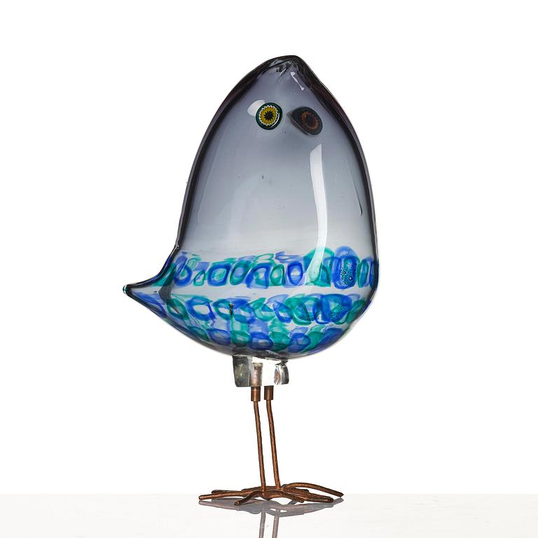 Alessandro Pianon, skulptur, "Pulcino", fågel, glas, Vetreria Vistosi, Italien, 1960-tal.