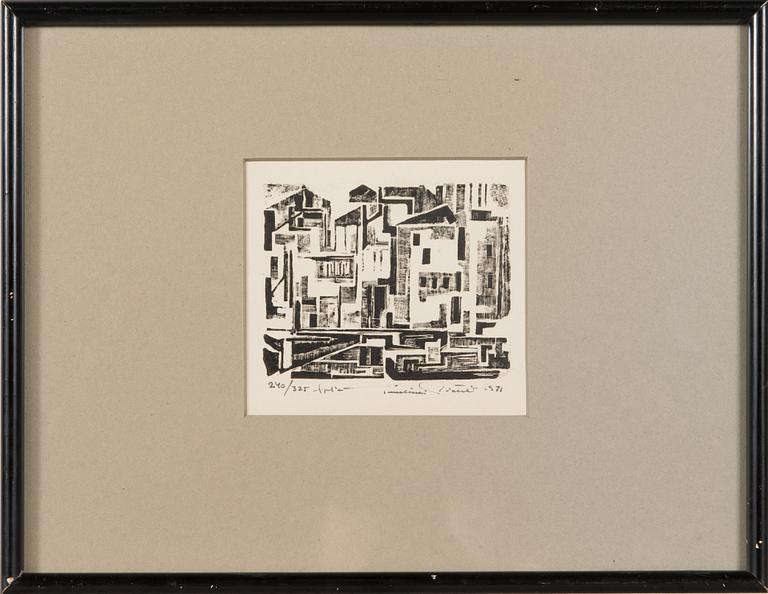 Tuulikki Pietilä, woodcut, signed and dated 1971, numbered 240/325 tpl'a.