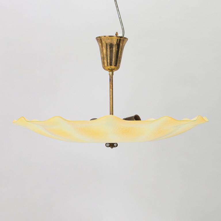 A mid-20th century ceiling light, Lasipaino Oy, Finland.
