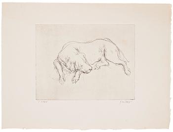 Gudmar Olovson, etching. Signed Gudmar and numbered 1 in pencil.