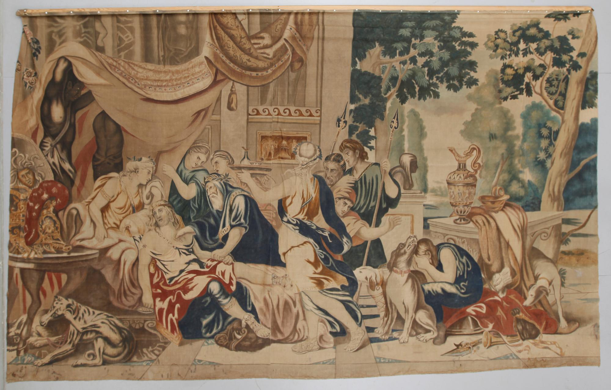 VÄVNAD, målat mönster, 1800-/1900-tal. Ca 278 x 449 cm.