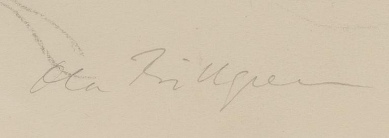 OLA BILLGREN, pencil, signed.