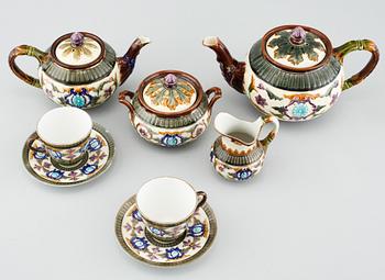 A majolica tea set of 6 pcs from Rörstrand, around the turn of the century 1900.