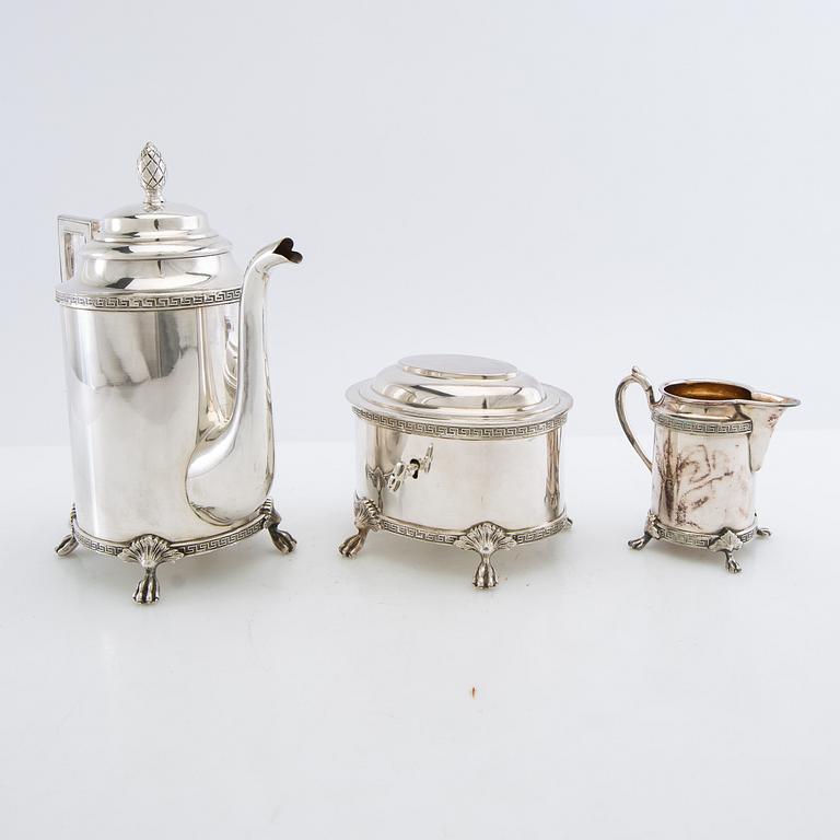 Coffee service 3 dlr Gustavian style AG Dufva silver-plated early 20th century.