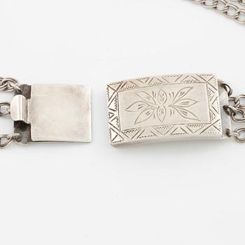 Necklace, silver, folk costume jewellery.