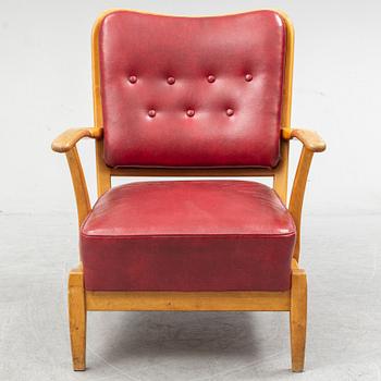 AXEL LARSSON, a Swedish Modern birch easy chair, åtölj, Swedish Modern, Svenska Möbelfabrikerna, Bodafors, 1940's.