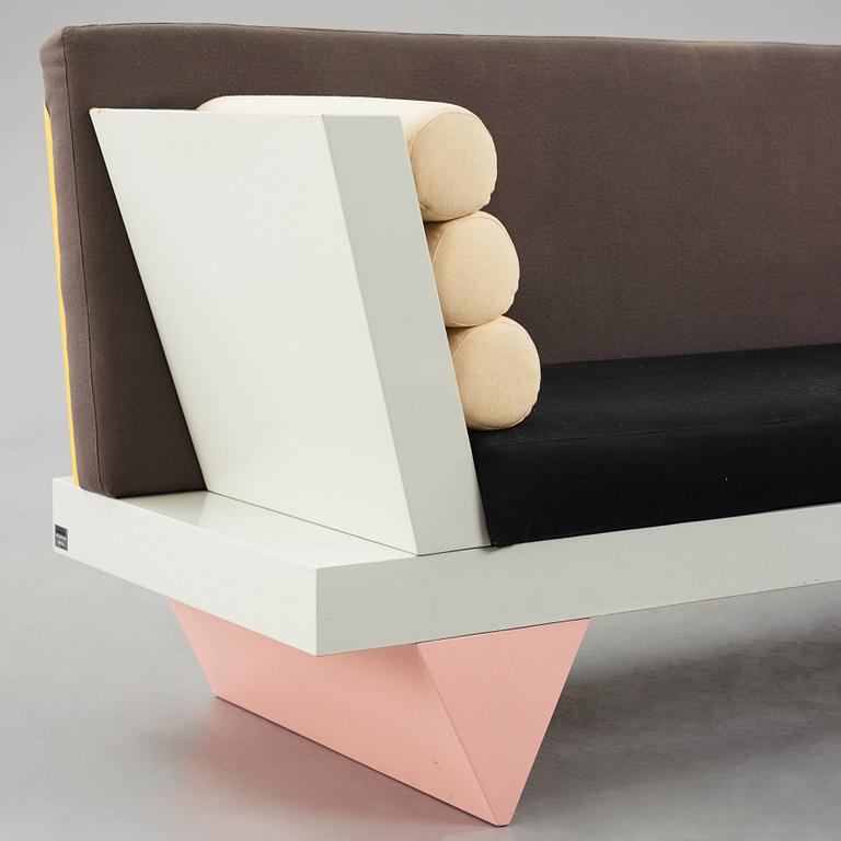 Peter Shire, a "Big Sur" sofa, Memphis, Italy, post 1986.