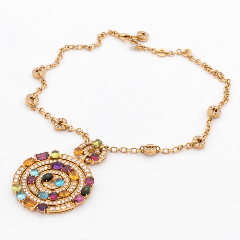 COLLIER, Bulgari, "Astrale", med diamanter, turmaliner, ametister, citriner, topaser, granater samt peridoter.