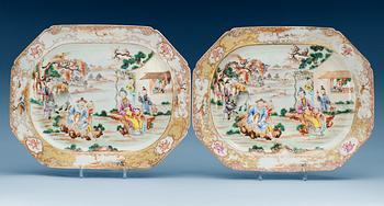 1607. A pair of famille rose serving dishes, Qing dynasty, Qianlong (1736-95).