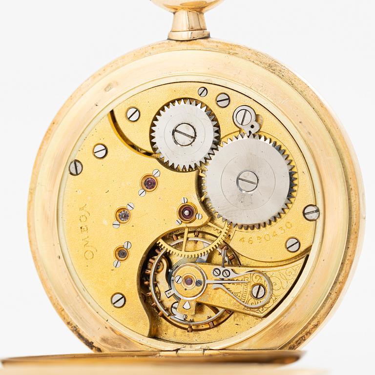 Omega, pocket watch, hunter case, 49.5 mm.