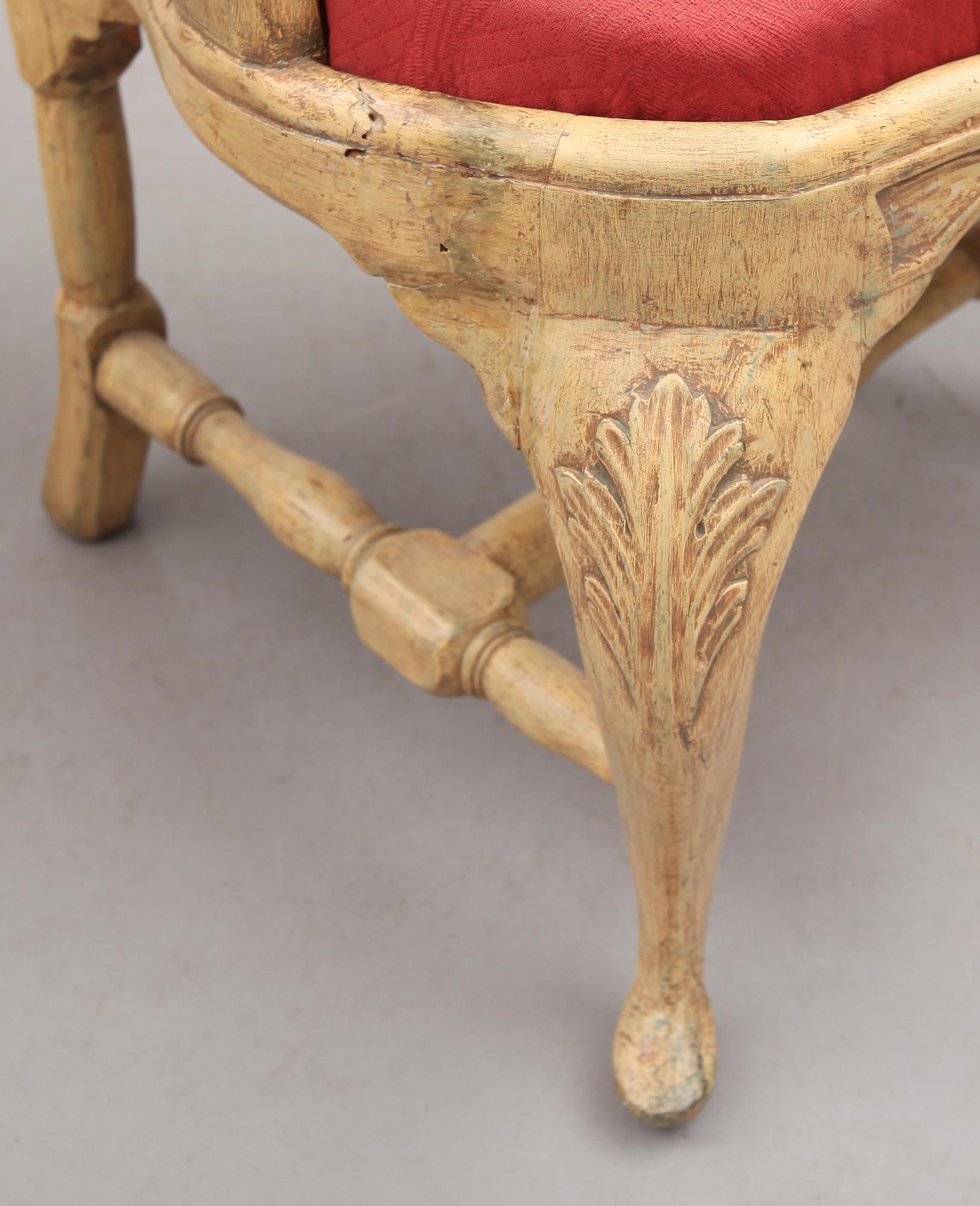 KARMSTOLAR, 1 par, rokoko, 1700-tal.