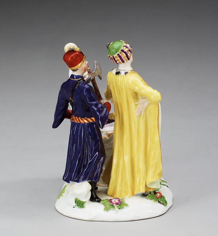 A Meissen figure group representing 'Polnische Verlobung', /.