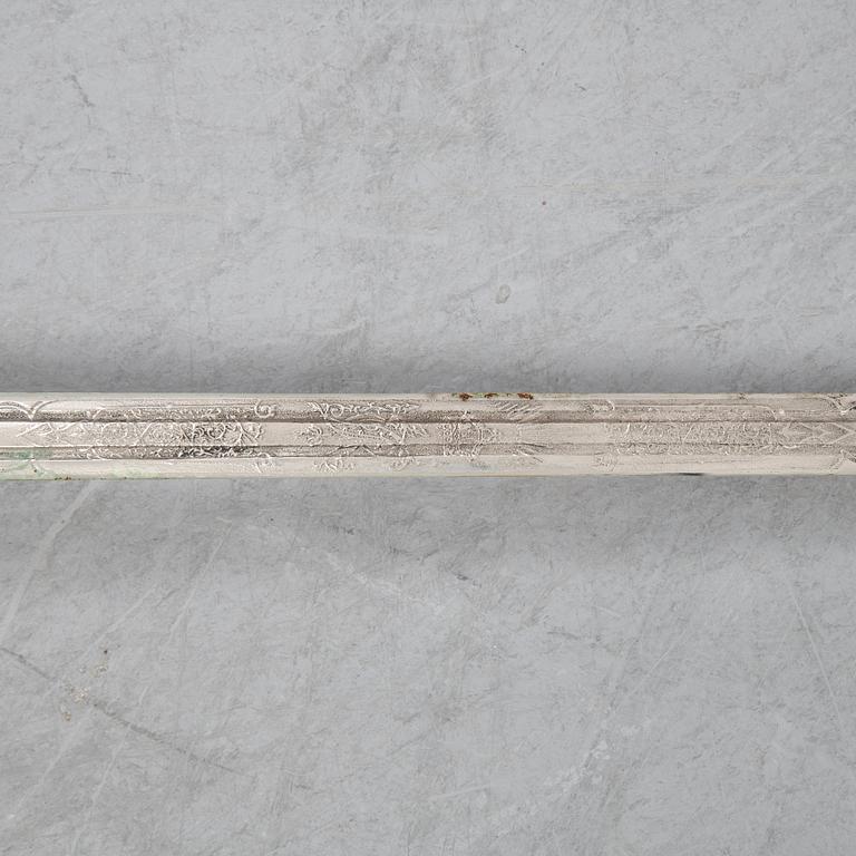 A Regulation Basket hilted broadsword for Highland officers, with scabbard, late 20th Century.