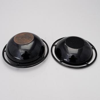 A 1960´S ENAMELED CAST IRON SATURNUS CASSEROLE BY ROSENLEW.