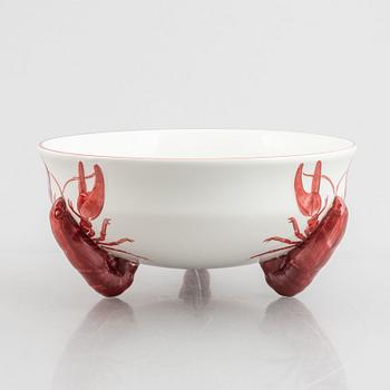 A creamware crayfish bowl, Rörstrand, Sweden, second half of the 20th century.