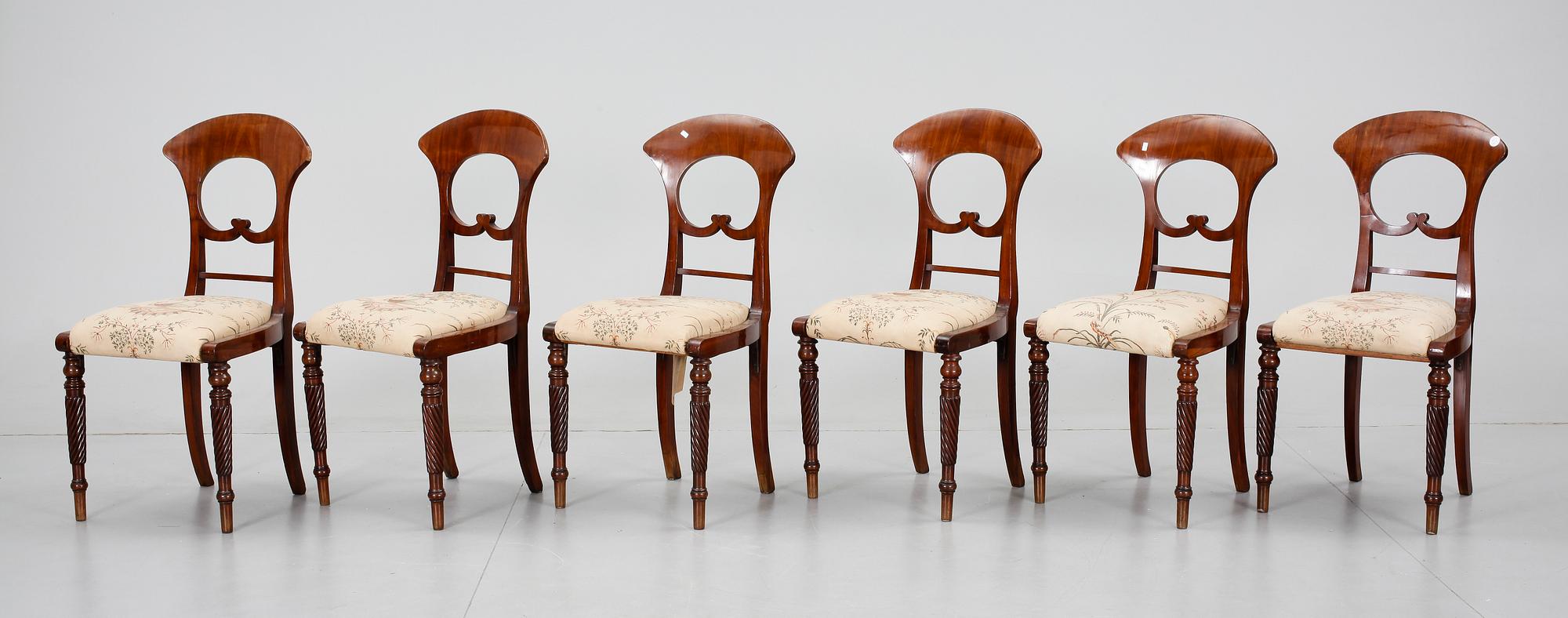 STOLAR, 6 st, senempire, 1800-talets första hälft.