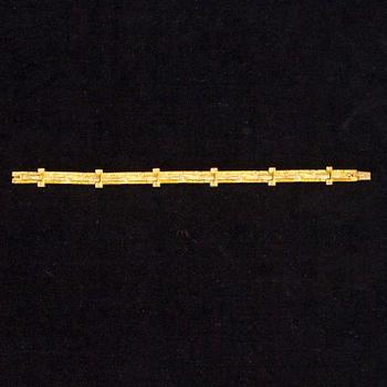 KAULAKORU ja RANNEKORU, kultaa 14K, Kruunu-Koru, B.Weckström, ranneke sign BW. Helsinki 1960-luku. Kok. paino n. 55,9 g.