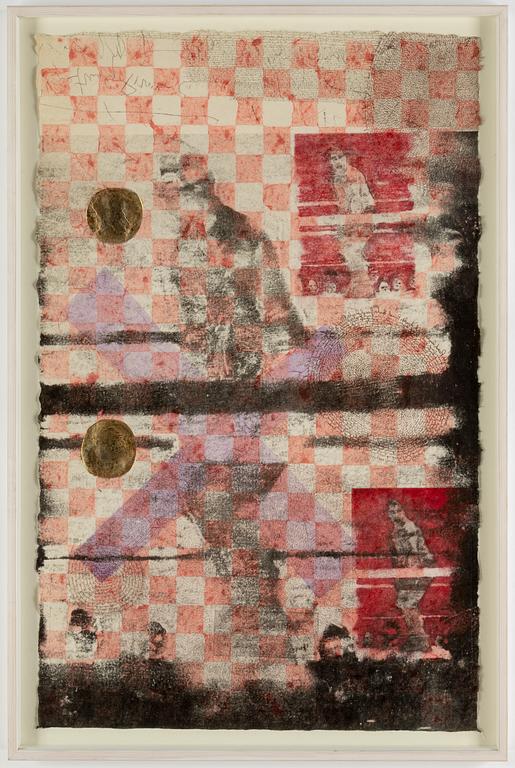 Lee Jaffe, mixed media on paper, signed in pencil and indistinctly dated.